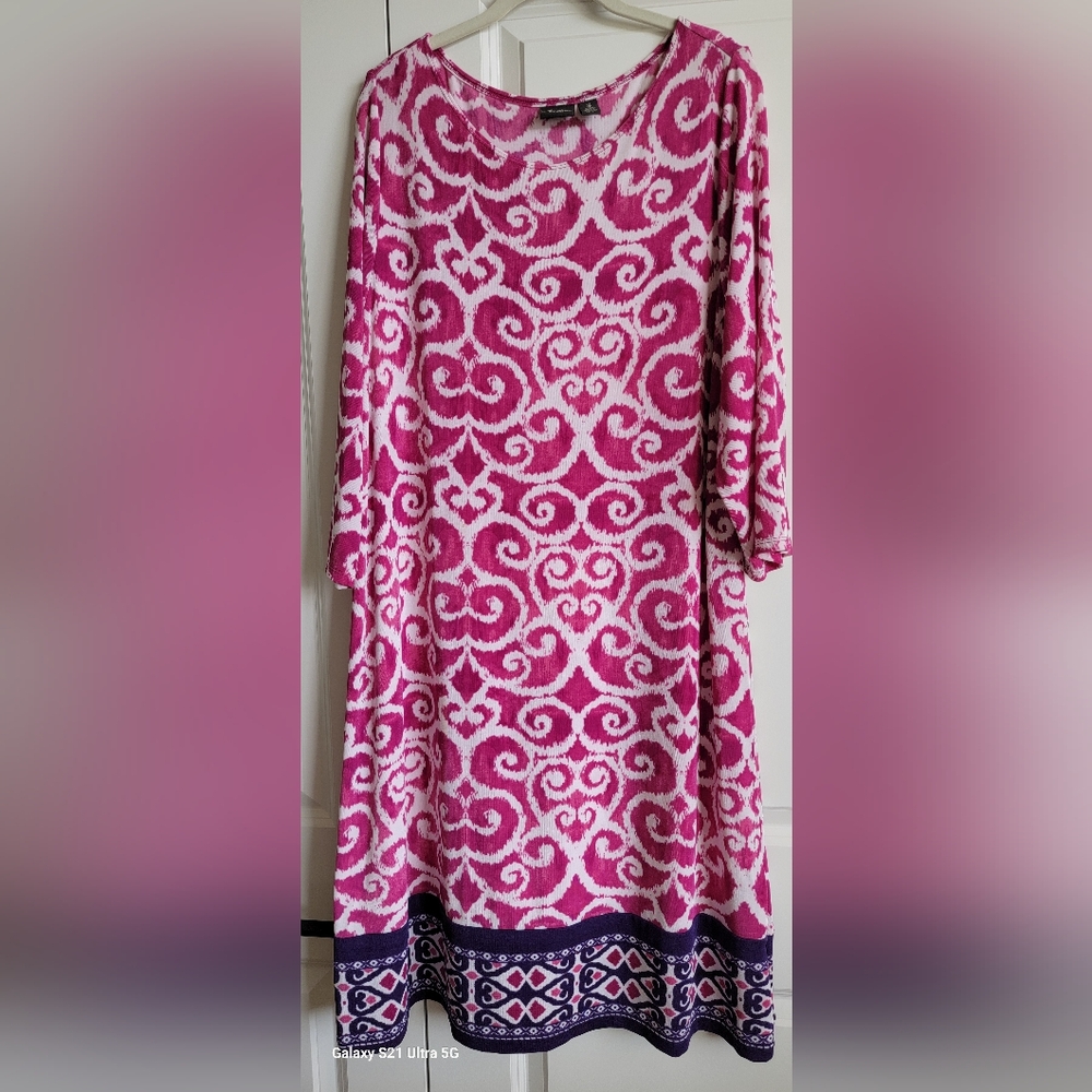 Chico's Pink and White Swirl Dress